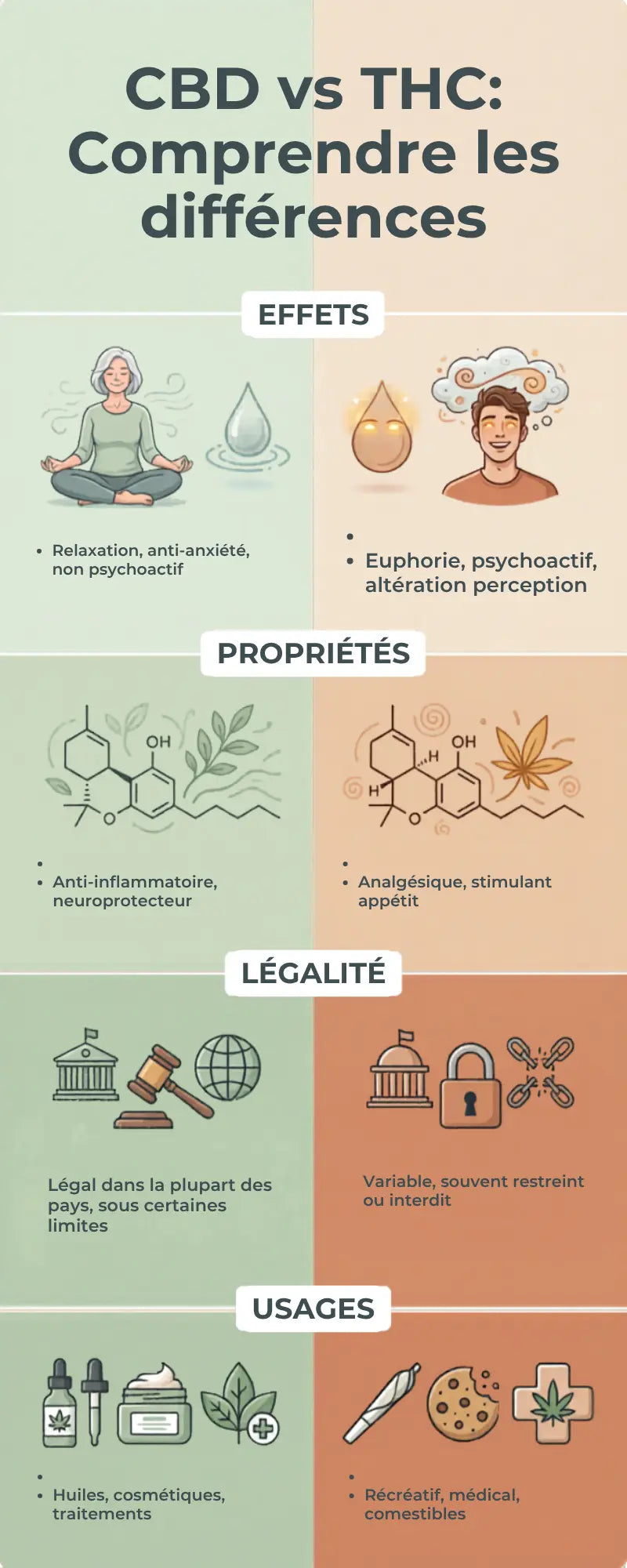 CBD vs THC : quelles différences ? Guide simple pour comprendre
